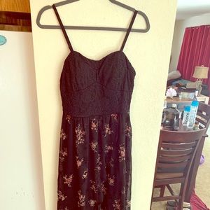 Black floral summer dress, size XL